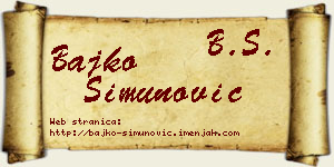 Bajko Simunović vizit kartica